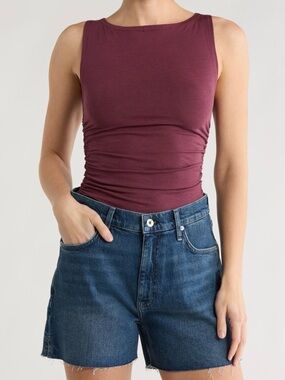 Never Worn RAG & BONE Lucy Sleeveless Ruched Tank Top - Plum